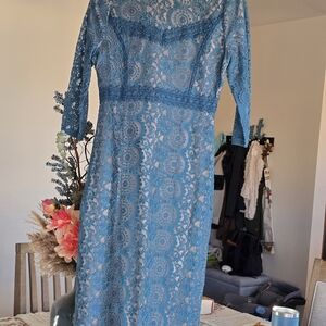 Bohme Teal Lace Long Sleeve Dress